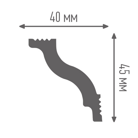 Плинтус потолочный Плинтекс D 40/45 (93) 2,0 м