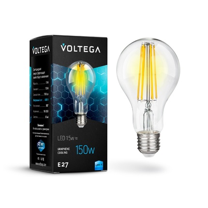 Лампа светодиод. Voltega E27 А60 шар 15W 4000К 7103