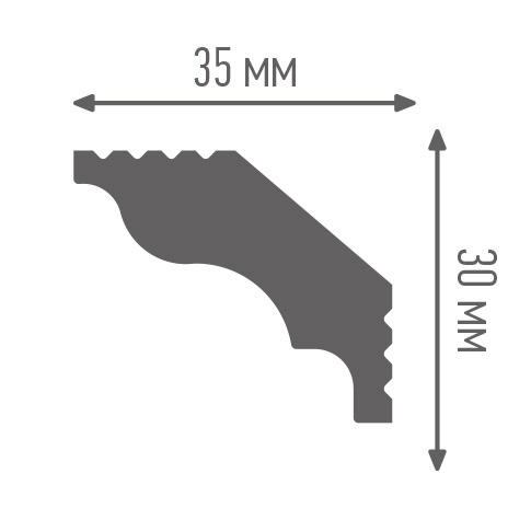 Плинтус потолочный Плинтекс D 35/30 (115) 2,0 м