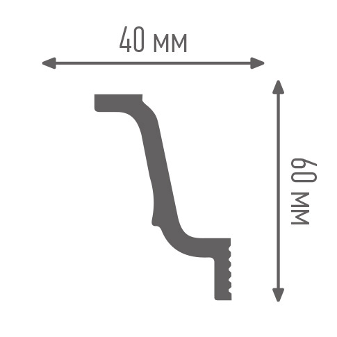 Плинтус потолочный Плинтекс J 40/60SC (86) 2,0 м
